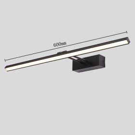 LED Bathroom Bathroom Mirror Headlight (Option: Black 600mm 12W-Warm white light)