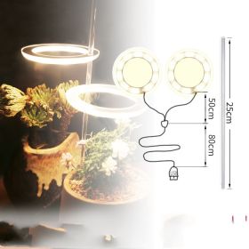 Full-spectrum LED Imitating Sun  Coloring Plant Succulent Fill Light Lamp (Option: Yellow light double head-USB)