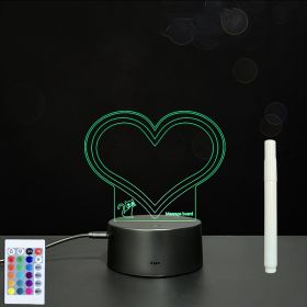 3D Acrylic Board Handwriting Message Board LED Light (Option: Style6-Black B)